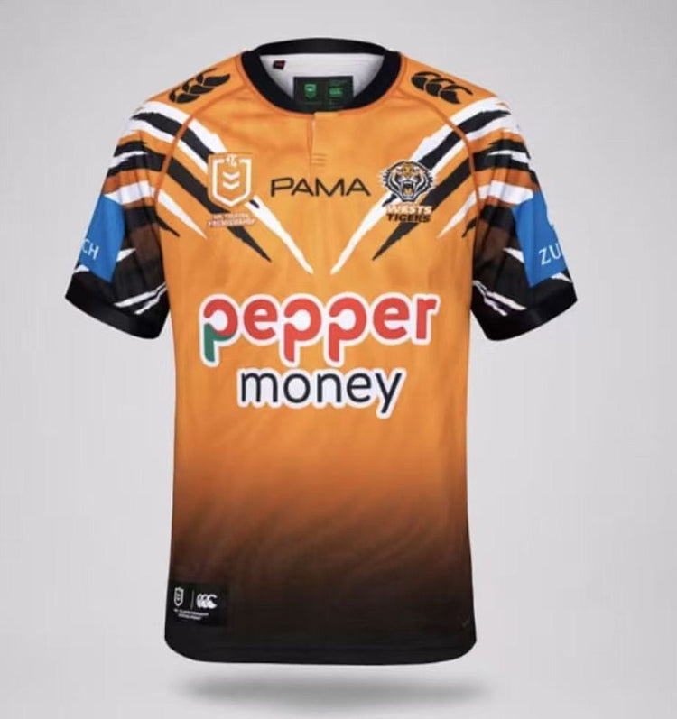 2026 Wests Tigers men's home NRL jersey - front view