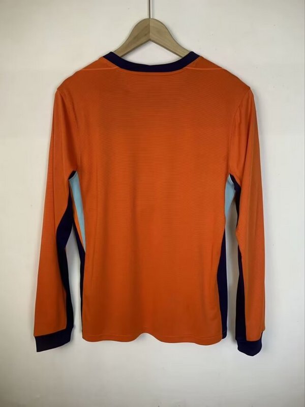 Wholesale customizable 2024 European Championship Netherlands home and away football jersey long-sleeved S-5X