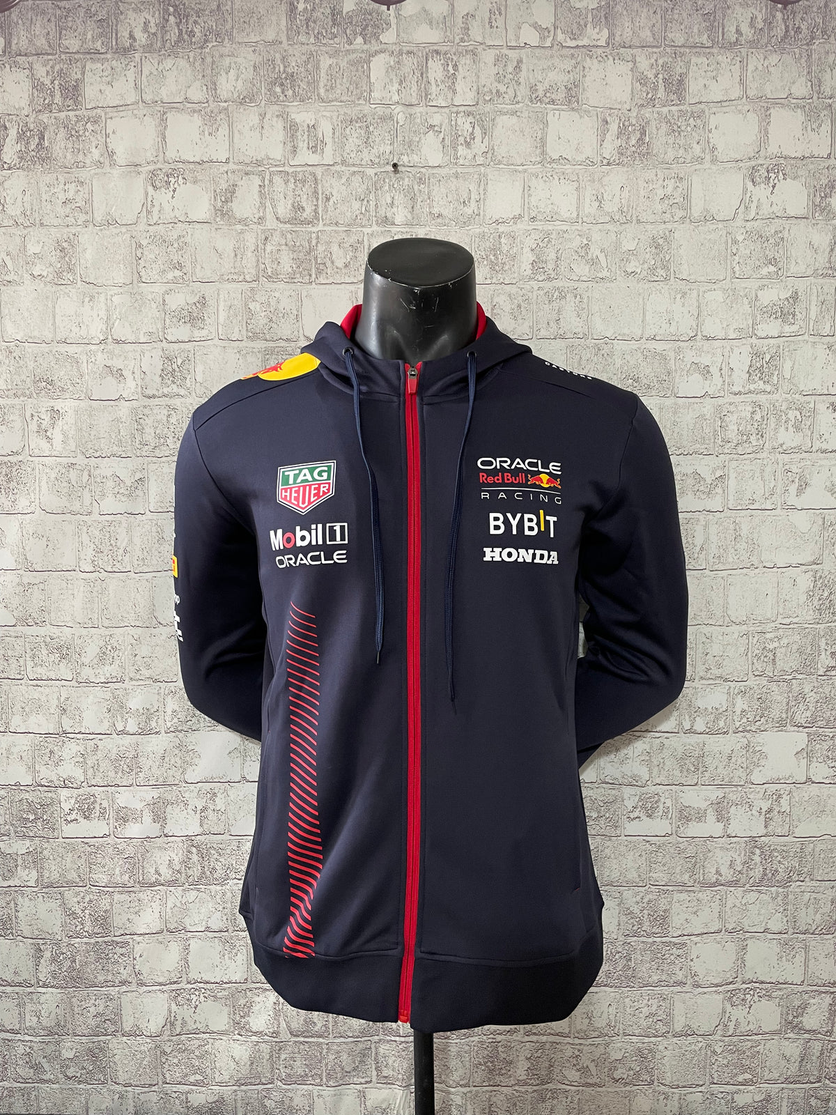 Custom logo printed 100% polyester breathable Red Bull cap jacket for car and motorcycle racing jacket