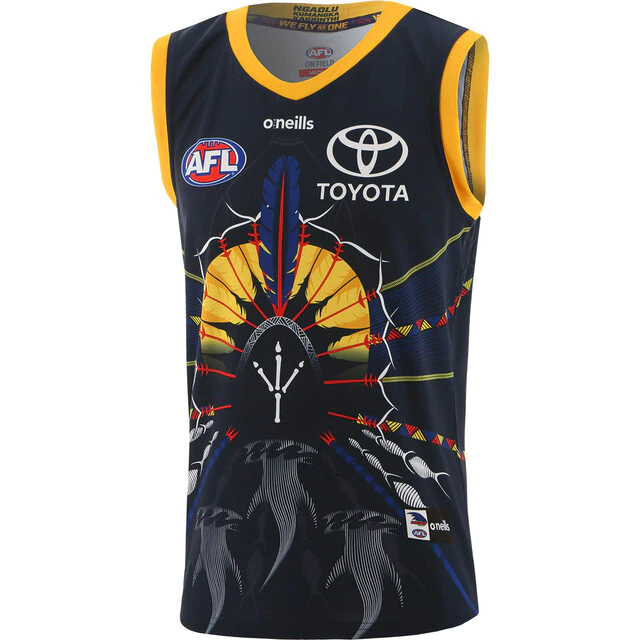 Wholesale Australia 2021 AFL Crow Indigenous Edition Rugby Jersey Tank Top S-3XL