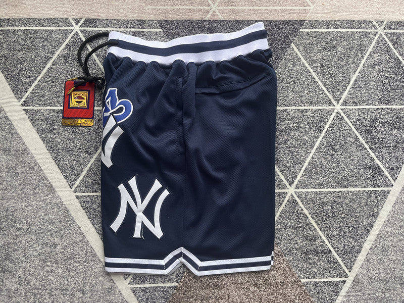Wholesale 2024 JUST DAN basketball shorts, Yankees deep blue, new fabric, pocketed shorts