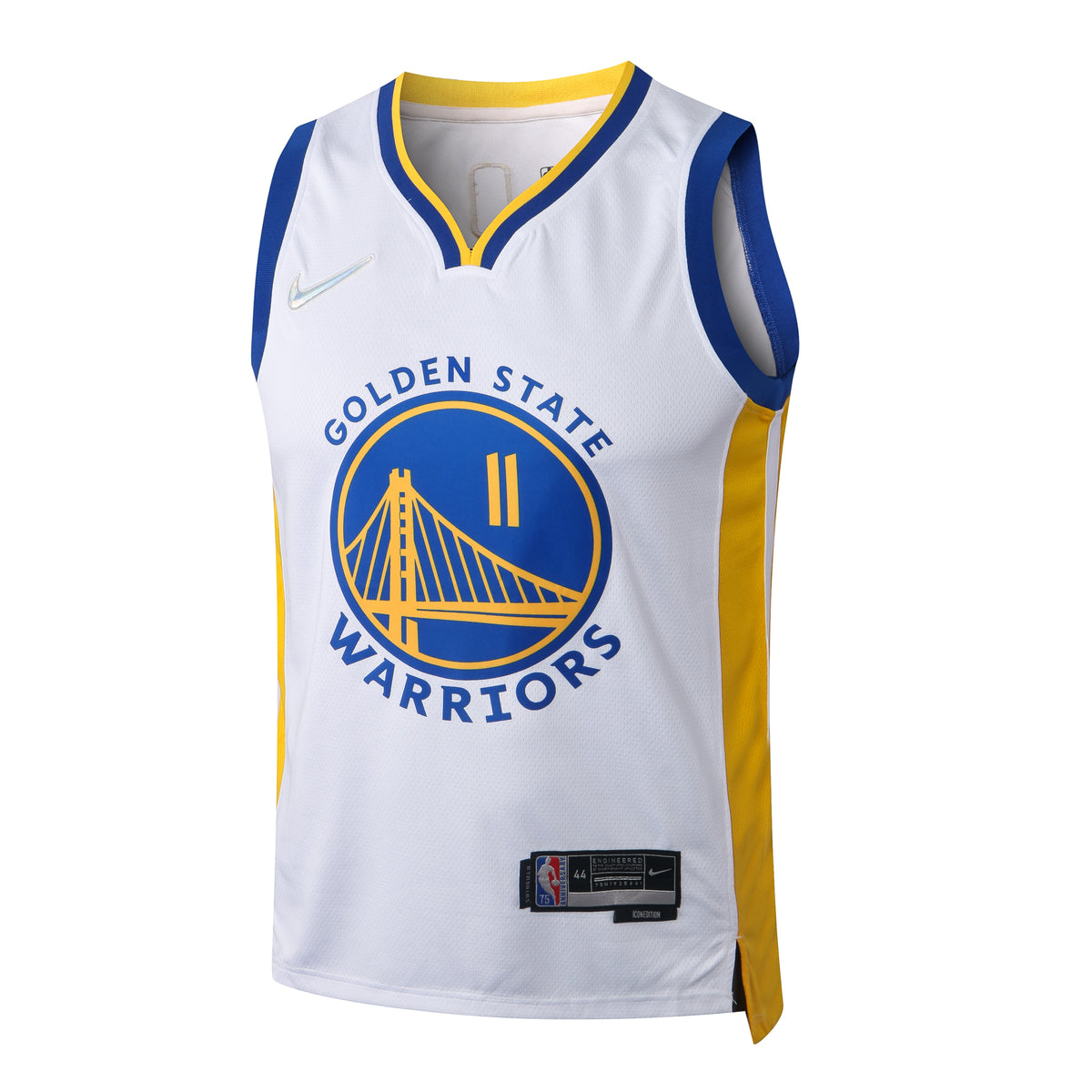 Wholesale Golden State Warriors No. 11 white jersey (pressed style) for NBA 2022-23.