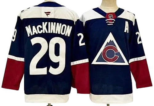Colorado Avalanche hockey jersey Nathan MacKinnon #29 navy, burgundy and cream front and back wholesale