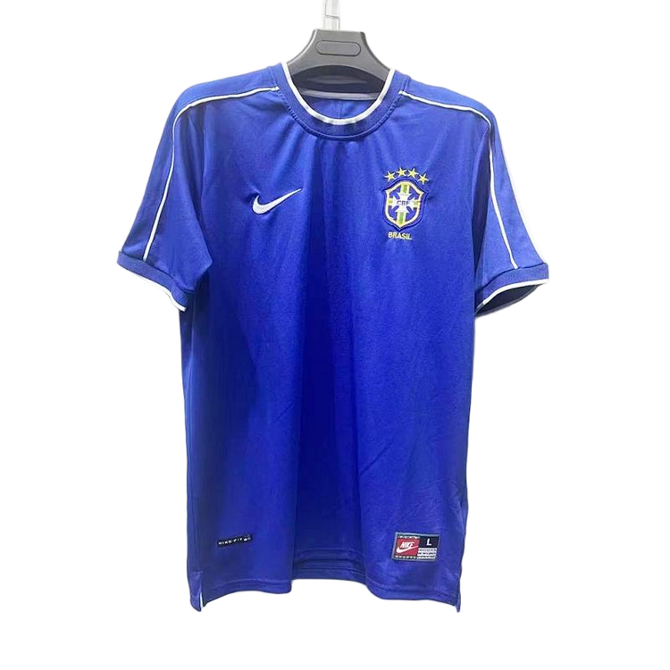 1998 Brazil Away Retro Football Jersey - front view