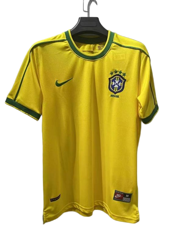 1998 Brazil Home Retro Football Jersey - front view