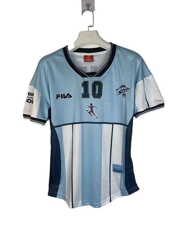 Argentina 2001 Maradona Tribute Retro Football Jersey - front view