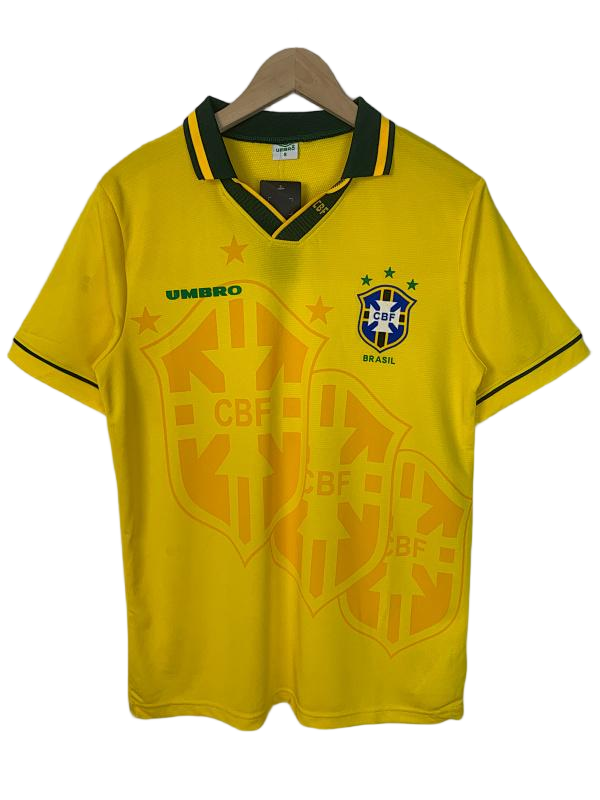 1994 Brazil Home Retro Football Jersey - front view