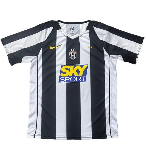 2004-05 Juventus home retro football jersey black & white front wholesale S-2XL