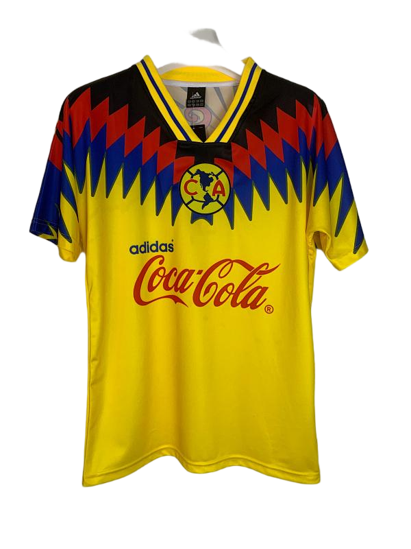 Club America Yellow Zigzag Retro Football Jersey - front view