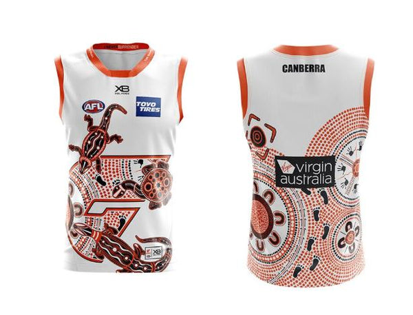 Wholesale Australia 2021 AFL Gold Coast Suns Indigenous Rugby Jersey Tank Top S-3XL