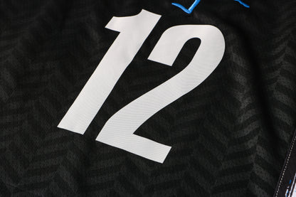 Wholesale NBA Brooklyn Nets black V-neck color-trimmed 12 (hot-pressed style) S-2XL