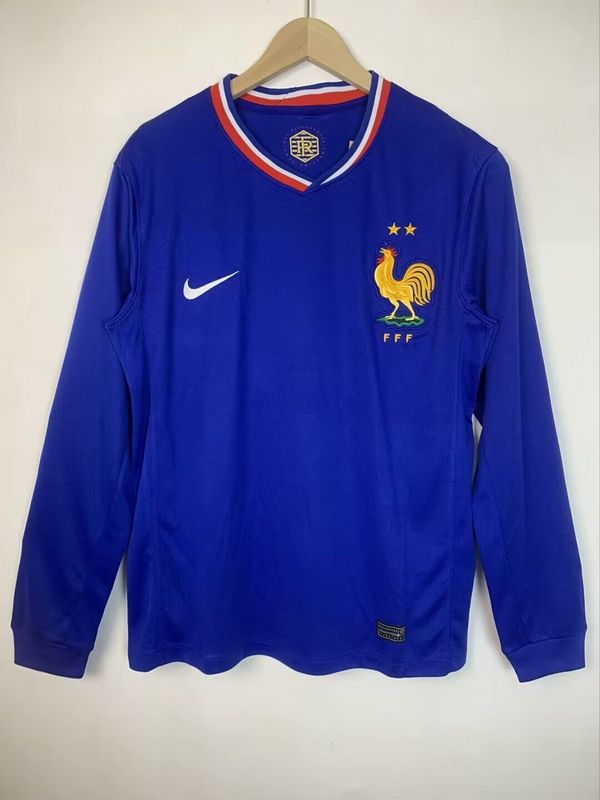 Wholesale customizable 2024 European Championship  France home and away football jersey long-sleeved  S-5XL