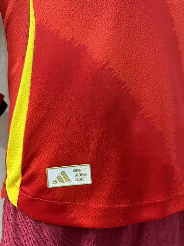 Wholesale customizable 2024 European Championship   Spain home and away football jersey long-sleeved  S-5XL