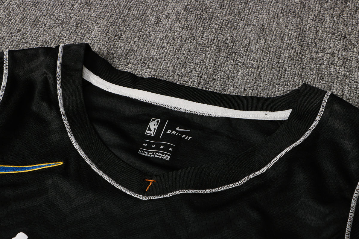 Wholesale NBA Brooklyn Nets black V-neck color-trimmed 12 (hot-pressed style) S-2XL