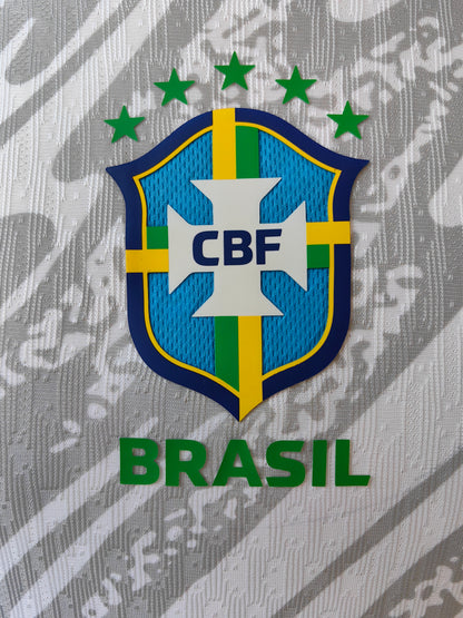 Wholesale 2024 Brazil national team goalkeeper gray and white player version soccer jersey XS-4XL.