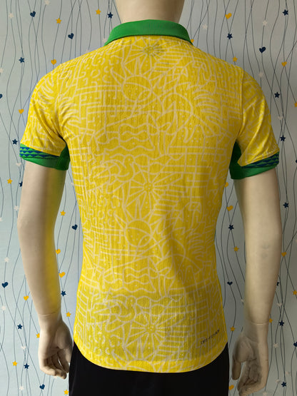 Wholesale 2024 Brazil national team home yellow player version football shirt XS-4XL.