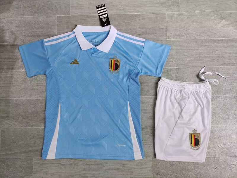 Wholesale 2024 UEFA European Championship  Belgium home home and away kid kits