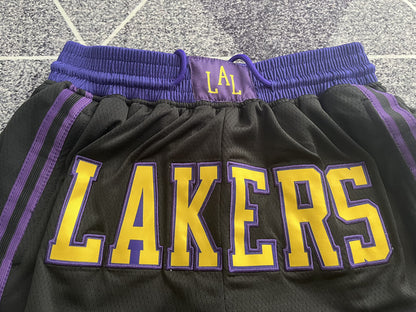 Wholesale 2024 JUST DAN basketball shorts Lakers Black City Edition