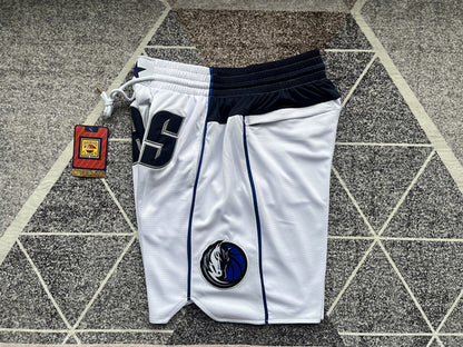 Wholesale 2023 JUST DAN basketball shorts Standard White Mavericks