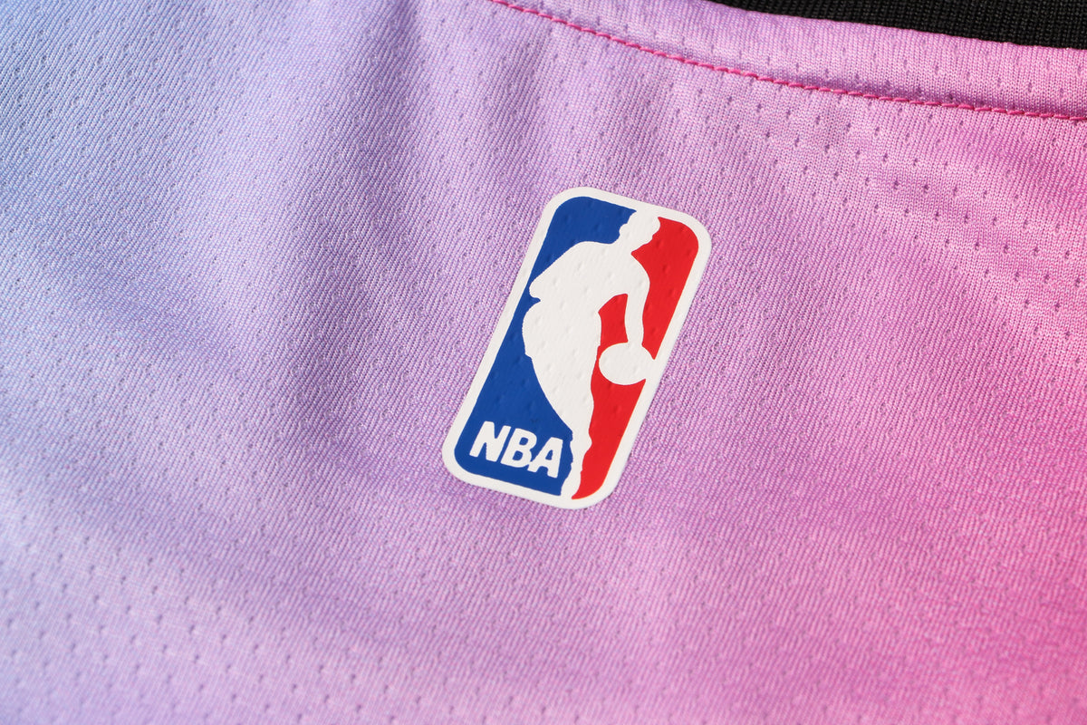 Wholesale NBA Miami Heat pink round neck 4 (hot pressed) S-2XL.