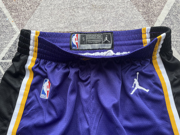 Wholesale 2023 Lakers Vintage Purple Crewneck Shorts Jordan Logo