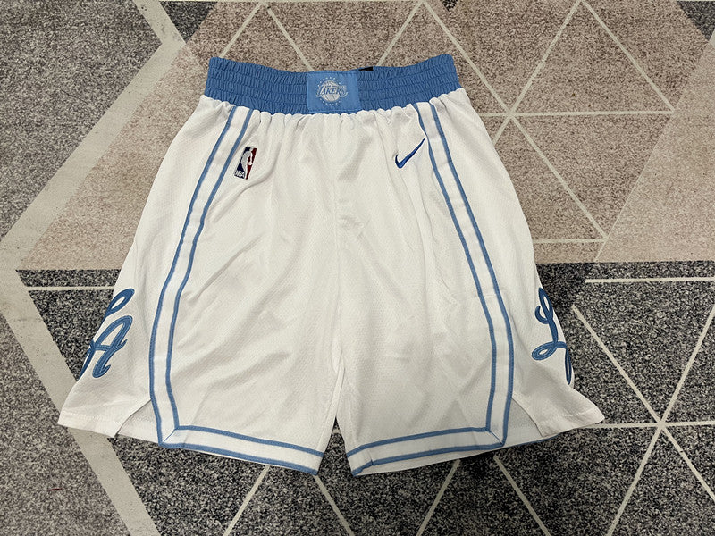 Wholesale 2023 Lakers 21 Edition White Nike NBA Shorts