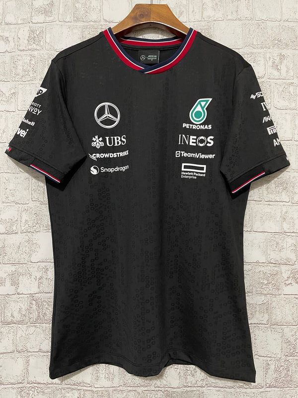 Wholesale 2024F1 Mercedes racing suit black V-neck S-5XL