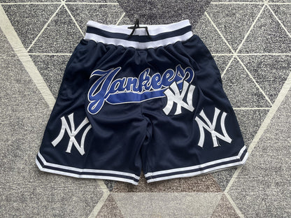 Wholesale 2024 JUST DAN basketball shorts, Yankees deep blue, new fabric, pocketed shorts