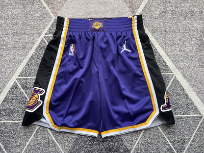 Wholesale 2023 Lakers Vintage Purple Crewneck Shorts Jordan Logo
