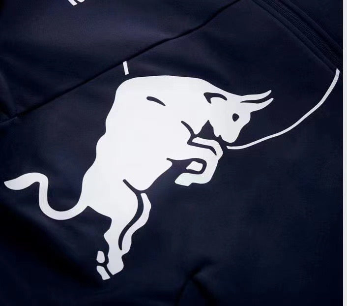 Custom logo printed 100% polyester breathable F1 Red Bull Racing team car and motorcycle racing jacket