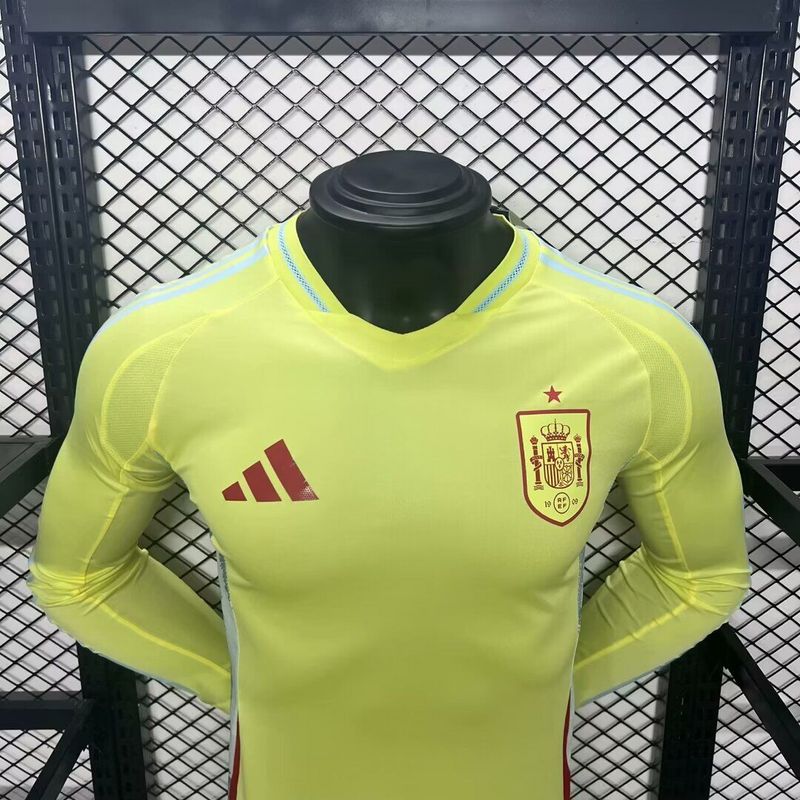 Wholesale customizable 2024 European Championship   Spain home and away football jersey long-sleeved  S-5XL