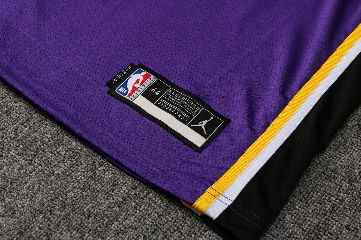 Wholesale  Jordan NBA Los Angeles Lakers purple round neck 23 (hot press style) S-2XL