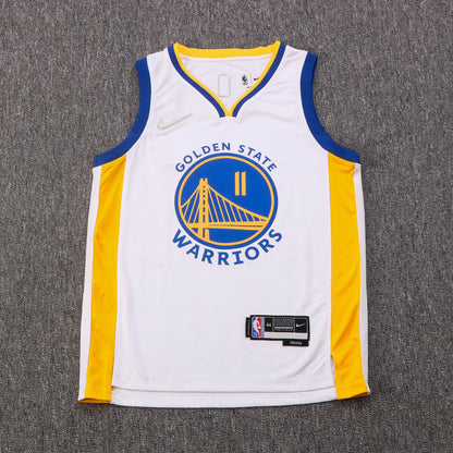 Wholesale Golden State Warriors No. 11 white jersey (pressed style) for NBA 2022-23.