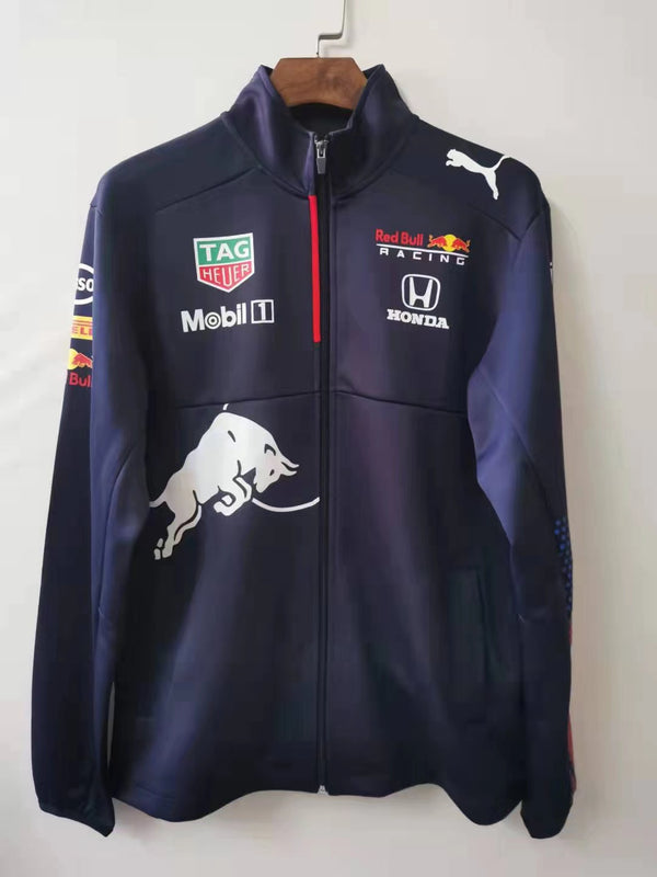 Custom logo printed 100% polyester breathable F1 Red Bull Racing team car and motorcycle racing jacket