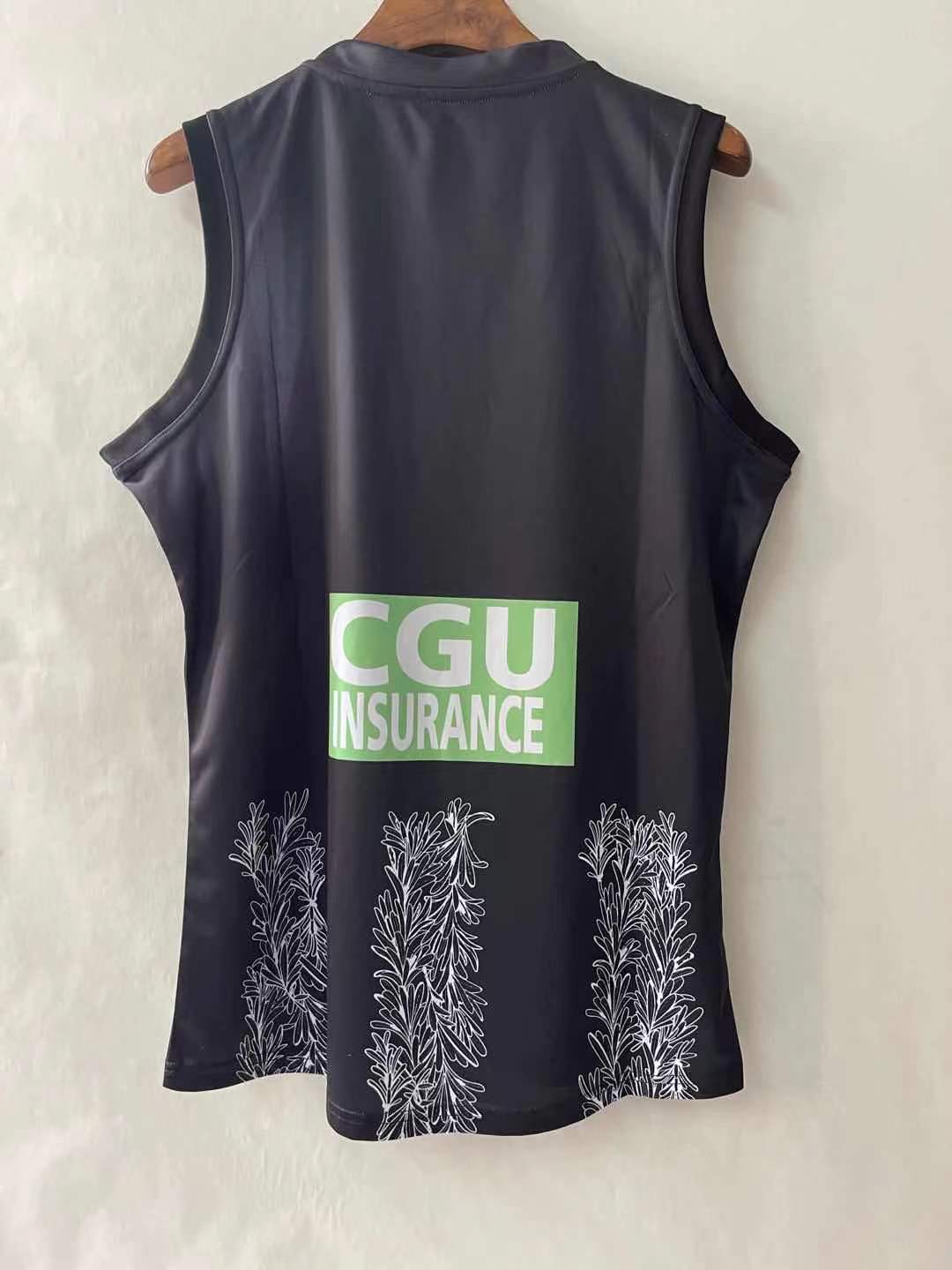 Wholesale Australia 2021 AFL Magpies Team Rugby Jersey Tank Top S-3XL