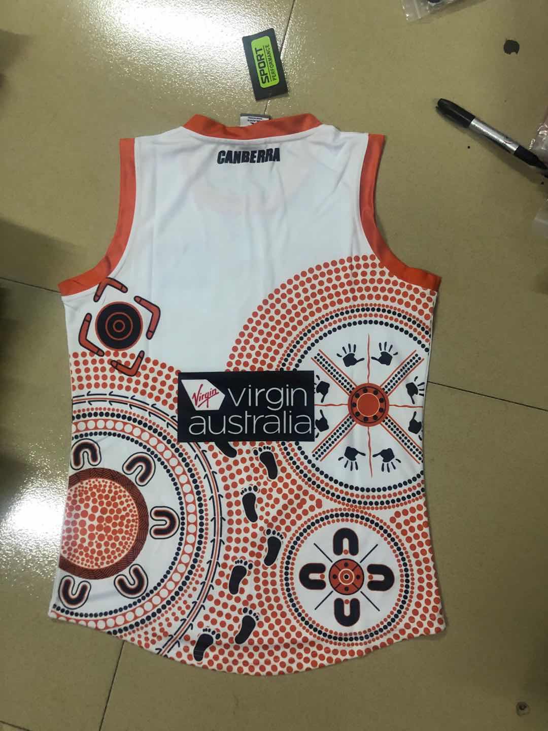 Wholesale Australia 2021 AFL Gold Coast Suns Indigenous Rugby Jersey Tank Top S-3XL