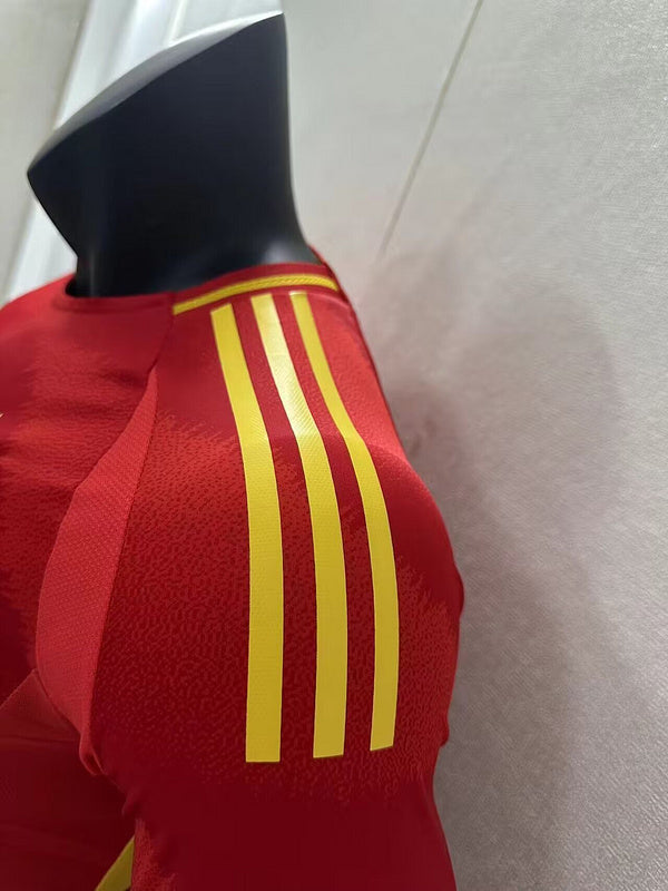 Wholesale customizable 2024 European Championship   Spain home and away football jersey long-sleeved  S-5XL