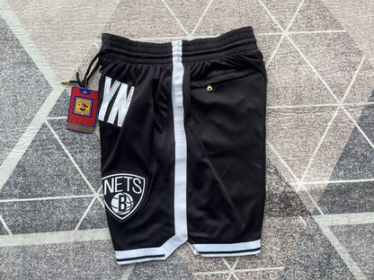 Wholesale 2024 JUST DAN basketball shorts Nets black regular pocket pants