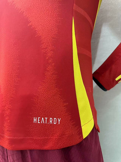 Wholesale customizable 2024 European Championship   Spain home and away football jersey long-sleeved  S-5XL