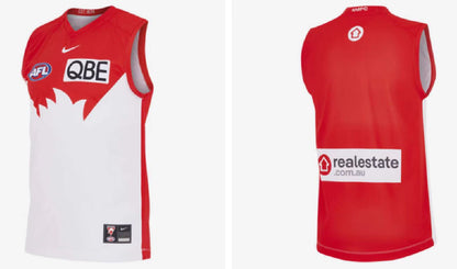 Wholesale Australia 2023 AFL Swans Home Game Rugby Jersey Tank TopS-3XL