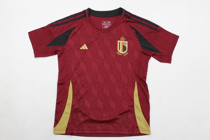 Wholesale 2024 UEFA European Championship  Belgium home home and away kid kits