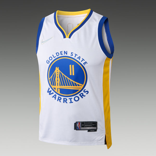 Wholesale Golden State Warriors No. 11 white jersey (pressed style) for NBA 2022-23.