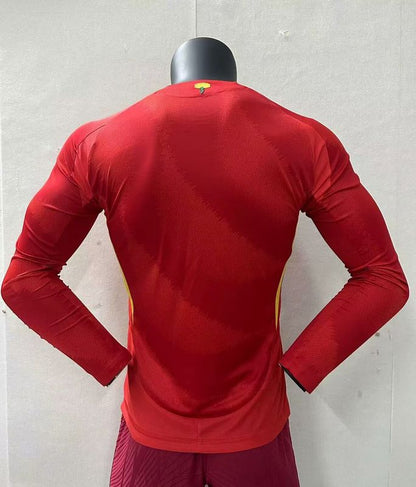 Wholesale customizable 2024 European Championship   Spain home and away football jersey long-sleeved  S-5XL