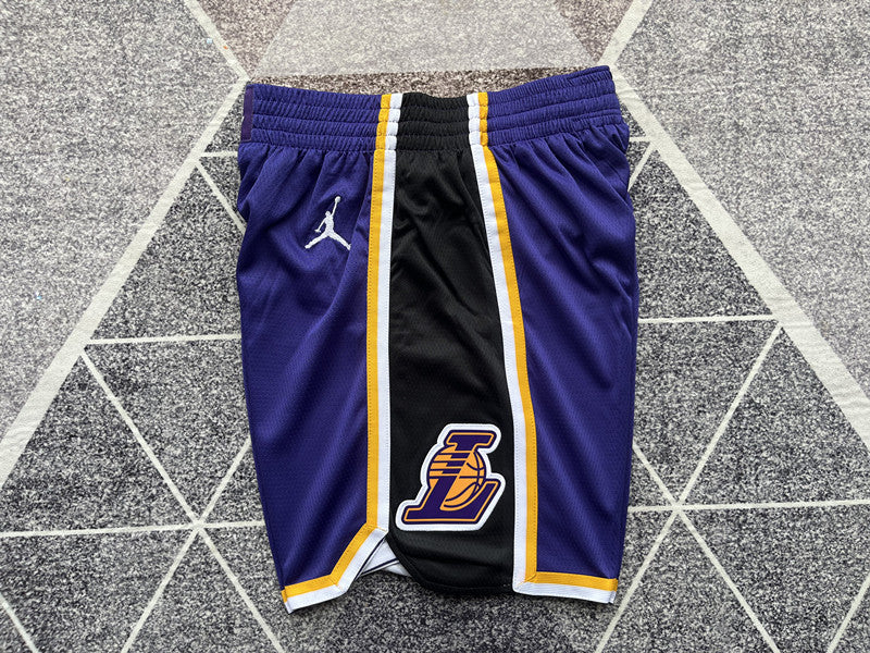 Wholesale 2023 Lakers Vintage Purple Crewneck Shorts Jordan Logo