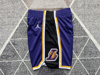 Wholesale 2023 Lakers Vintage Purple Crewneck Shorts Jordan Logo