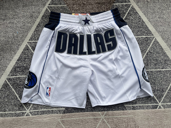 Wholesale 2023 JUST DAN basketball shorts Standard White Mavericks