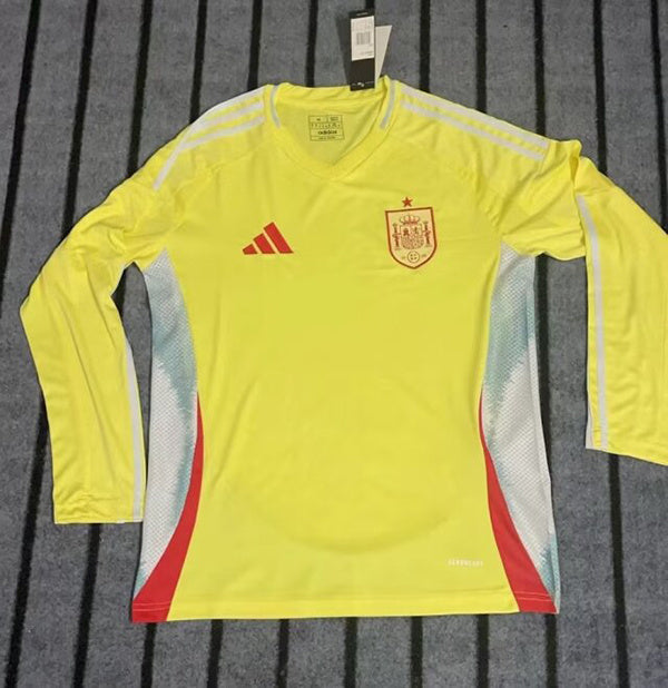 Wholesale customizable 2024 European Championship   Spain home and away football jersey long-sleeved  S-5XL