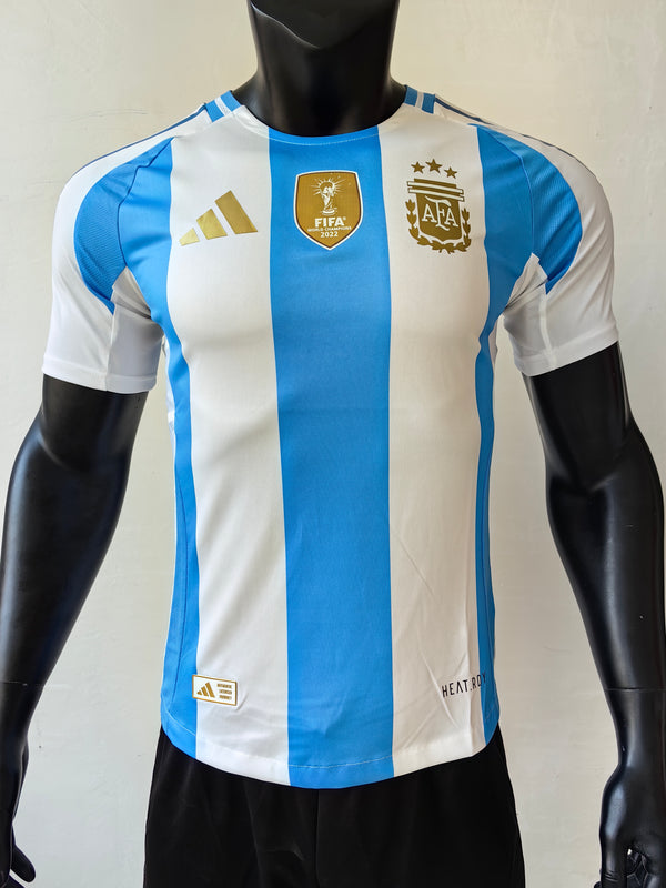 Wholesale 2024 Argentina National Team Home White and Blue Player Version Football Jersey XS-4XL