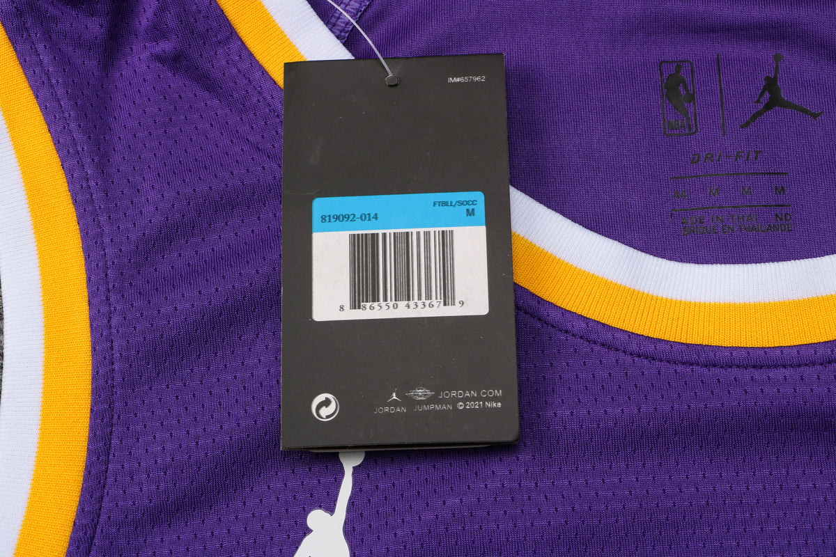 Wholesale  Jordan NBA Los Angeles Lakers purple round neck 23 (hot press style) S-2XL