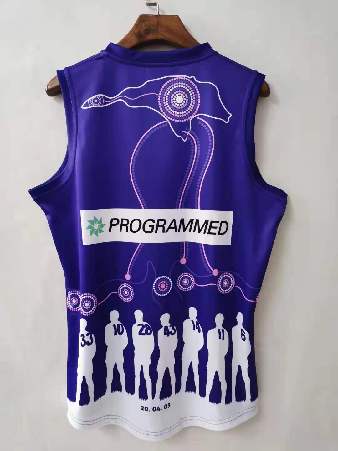 Wholesale Australia 2021 AFL Fremantle Indigenous Rugby Jersey Tank Top S-5XL